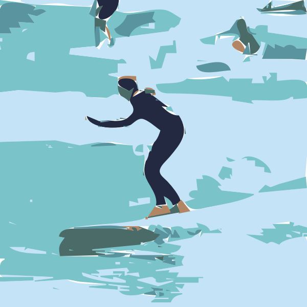 SVG Vector image of water skiers