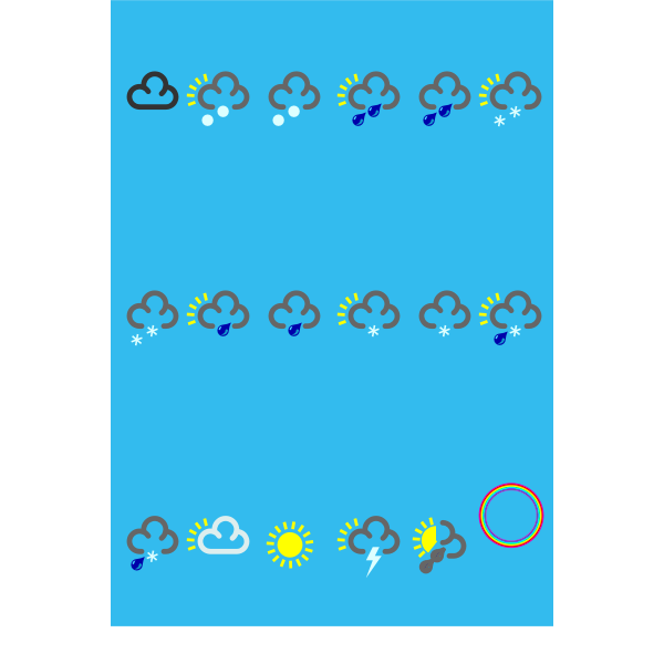 SVG Vector image of weather forecast color symbols