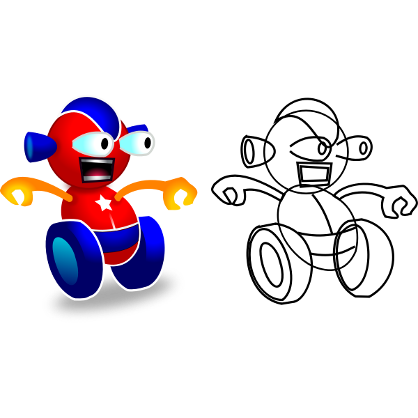 SVG Vector image of wheeled robot game character