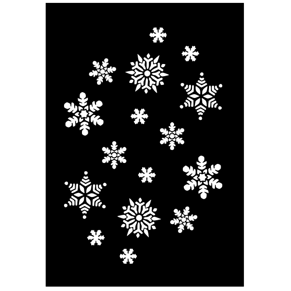 SVG Vector image of white snowflakes on black background