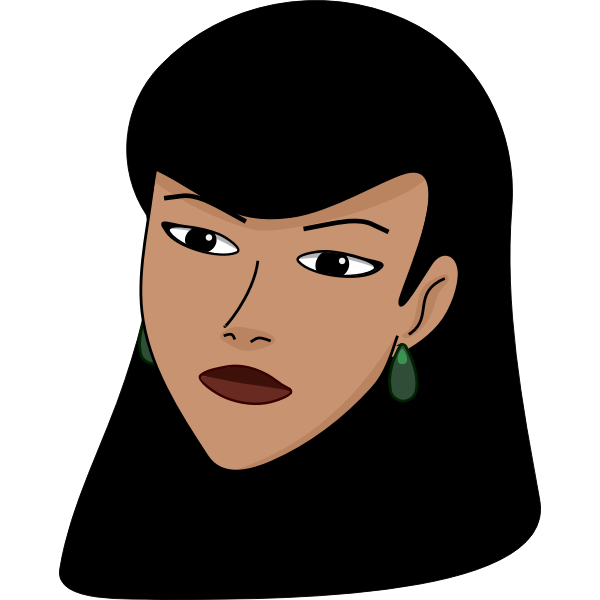 SVG Vector image of white woman039s head covered with scarf