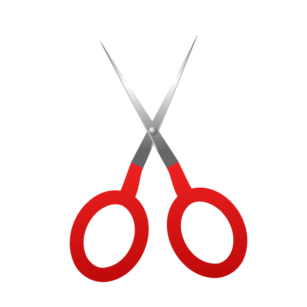 SVG Vector image of wide finger red scissors