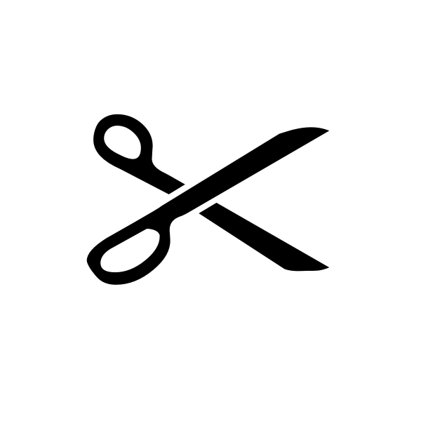 SVG Vector image of wide open scissors in black and white