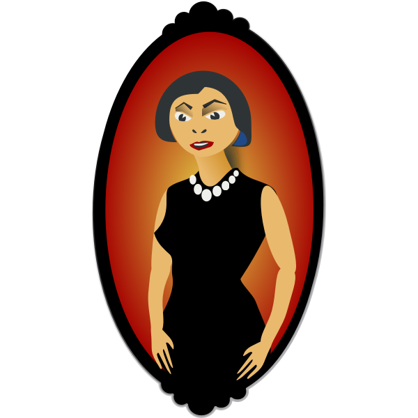 SVG Vector image of woman in black oval portrait
