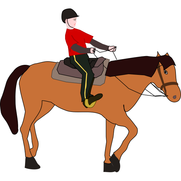 SVG Vector image of woman on horse