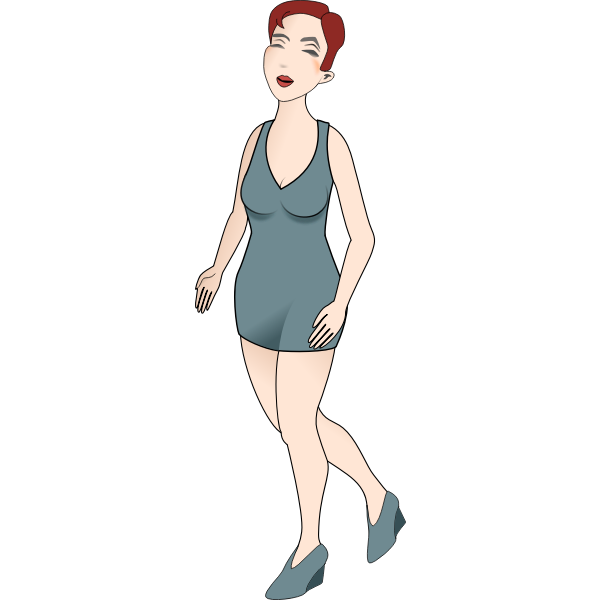 SVG Vector image of woman walking in high hils