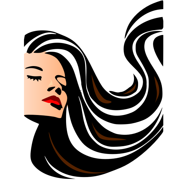 SVG Vector image of woman with lustrous long hair