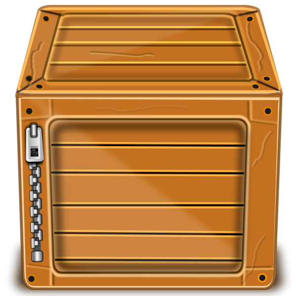 SVG Vector image of wooden box with silver zipper