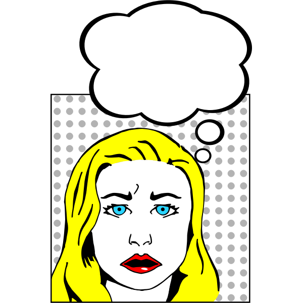 SVG Vector image of worried woman pop-style art