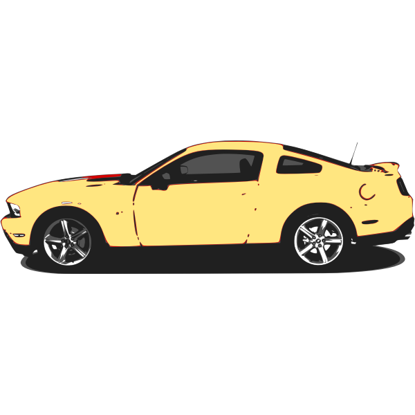 SVG Vector image of yellow Mustang
