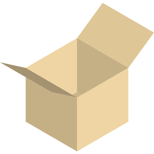 SVG Vector image of yellow packaging box wide open
