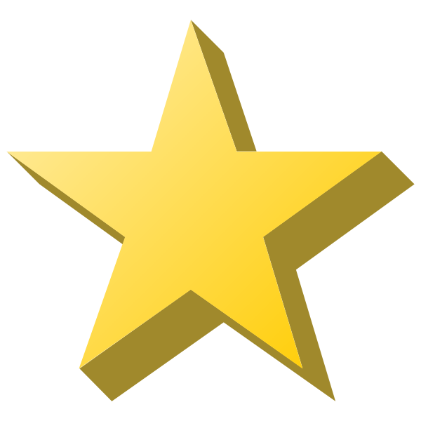 SVG Vector image of yellow star with shade