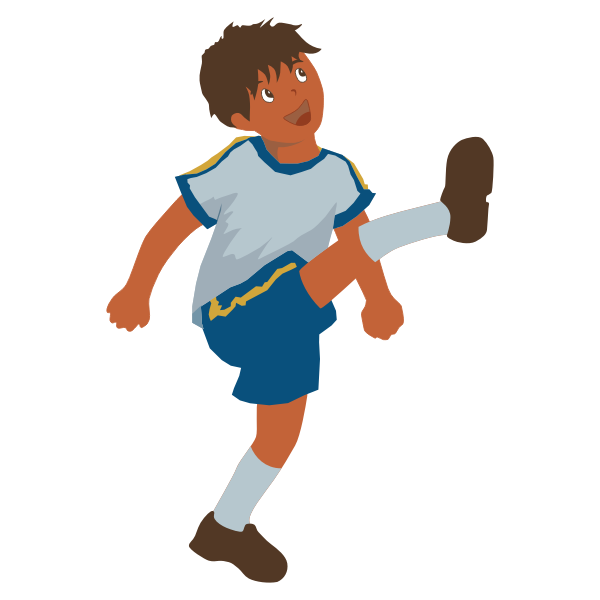 SVG Vector image of young boy plays soccer