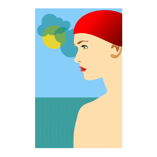 SVG Vector image of young girl with red cap