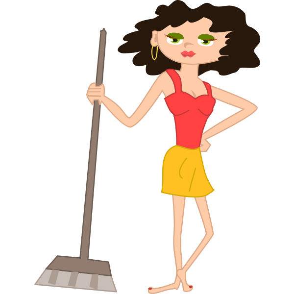 SVG Vector image of young housewife