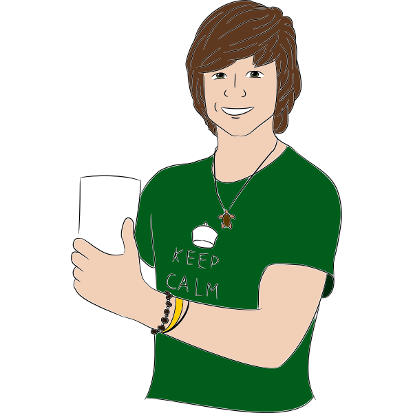 SVG Vector image of young man showing thumbs up