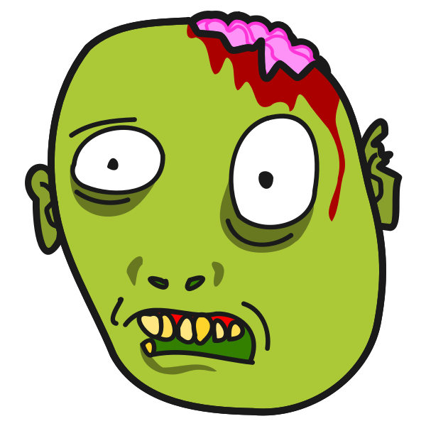SVG Vector image of zombie with bleeding brain