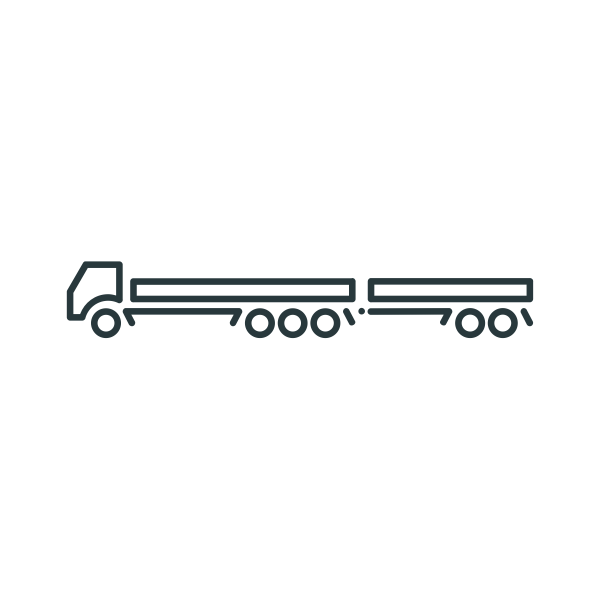 SVG Vector image oftwo-trailer cargo truck