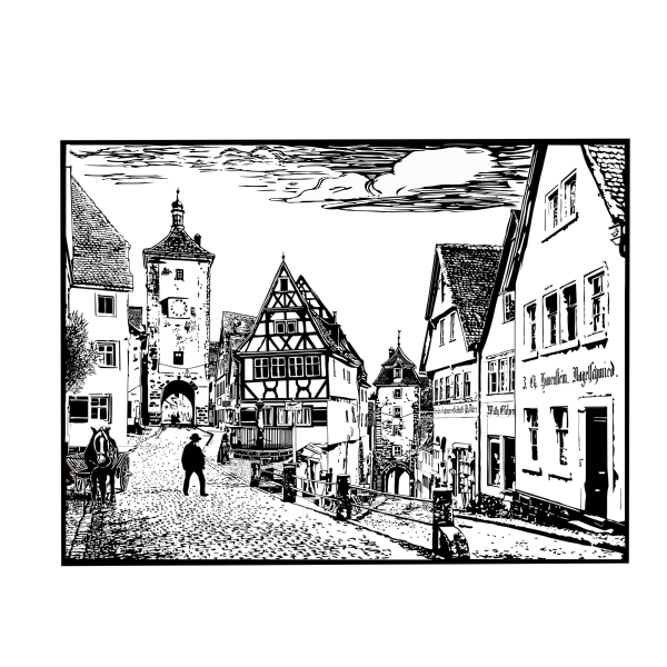 SVG Vector image Ploenlein street in Rothenburg