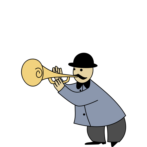 SVG Vector imageof man playing horn