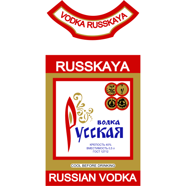 SVG Vector label of Russian vodka