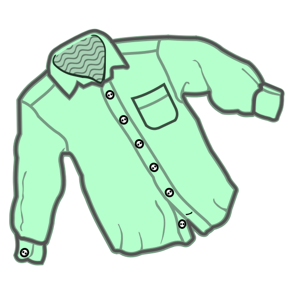 SVG Vector line art drawing of a simple shirt