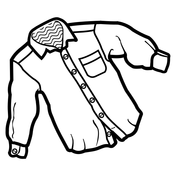 SVG Vector line art illustrationof man039s white shirt
