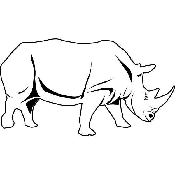 SVG Vector line art image of a rhino