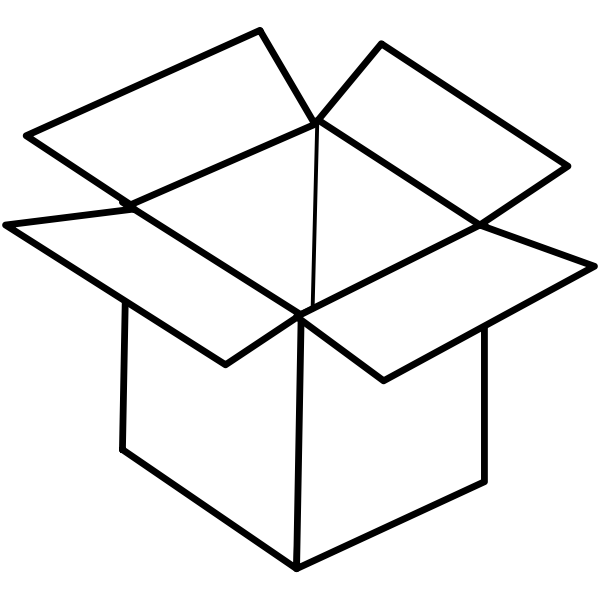 SVG Vector line art image of open cardboard box