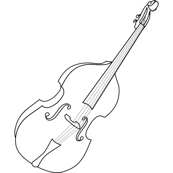 SVG Vector line drawing of double bass instrument