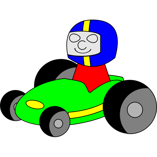 SVG Vector lip art of man driving a formula