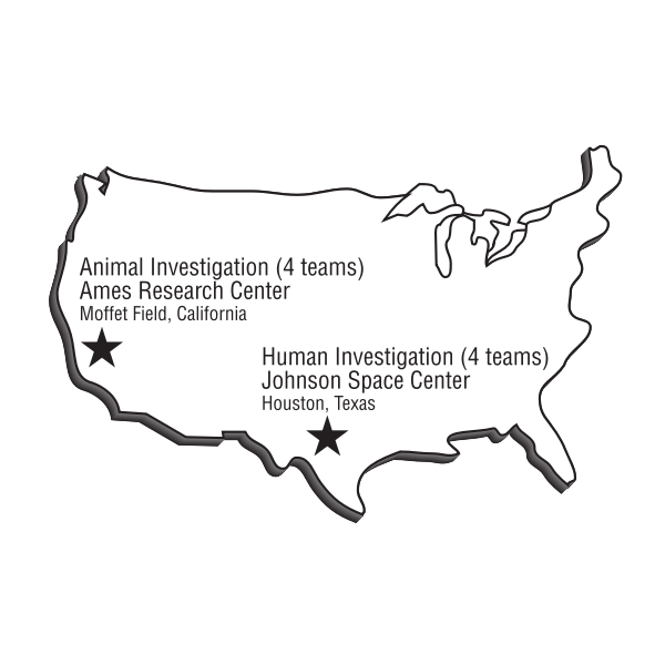 SVG Vector map image of NASA research centers