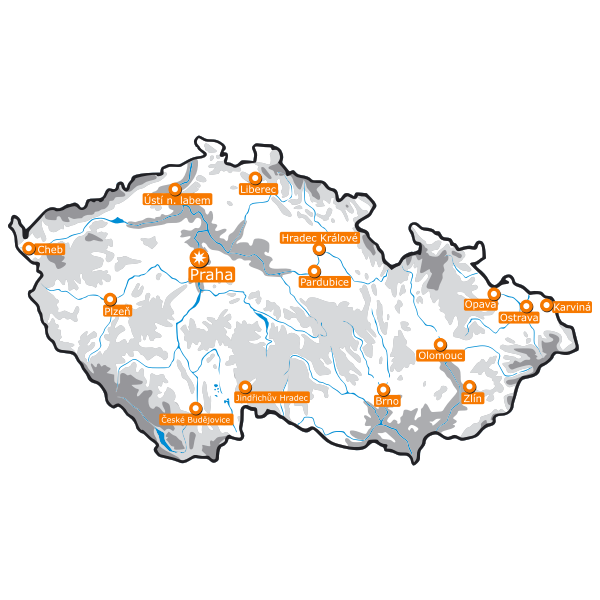 SVG Vector map of Czech Republic