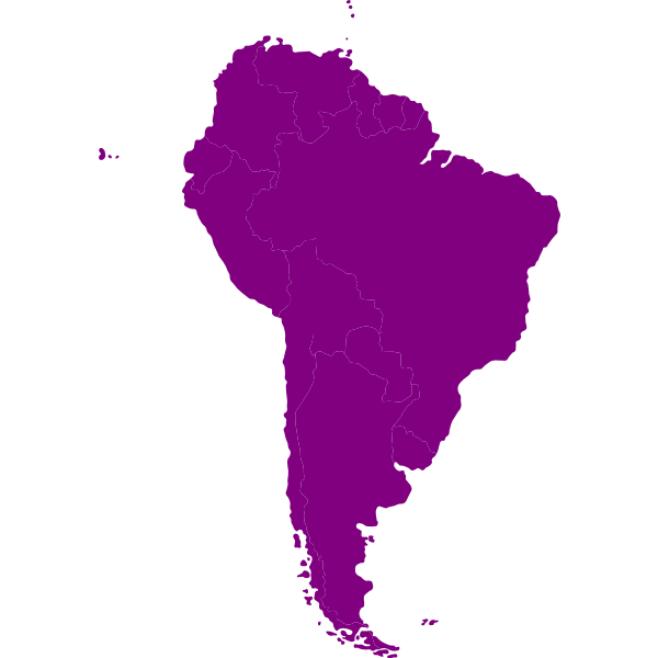 SVG Vector map of South-American continent