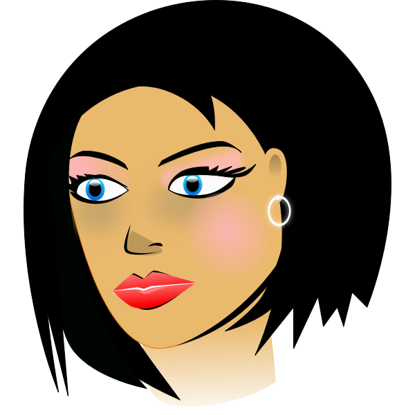 SVG Vector portrait of a girl with big eyes
