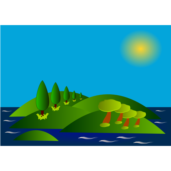 SVG Vector portrait of Elba island