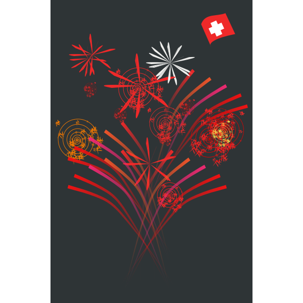 SVG Vector postcard for Swiss National Day