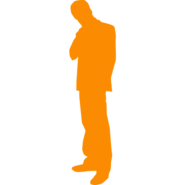 SVG Vector silhouette clip art of thinking man
