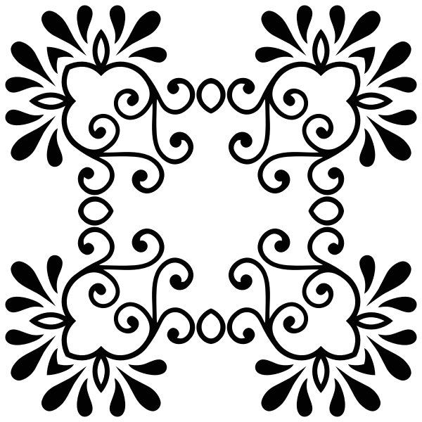 SVG Vector silhouette flowery decor