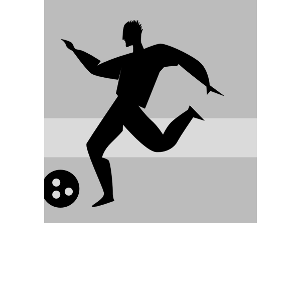 SVG Vector silhouette illustration of soccer player