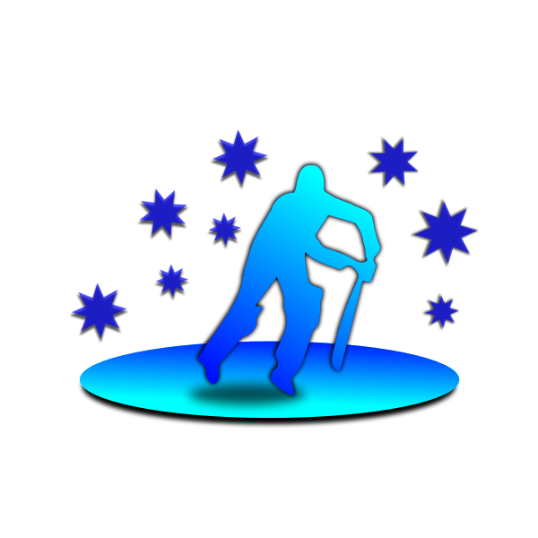 SVG Vector silhouette of man playing cricket