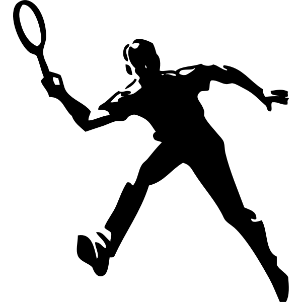 SVG Vector silhouette of tennis player