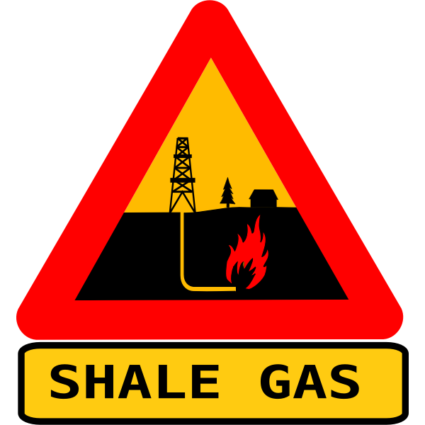 SVG Vector warning sign for shale gas fracking