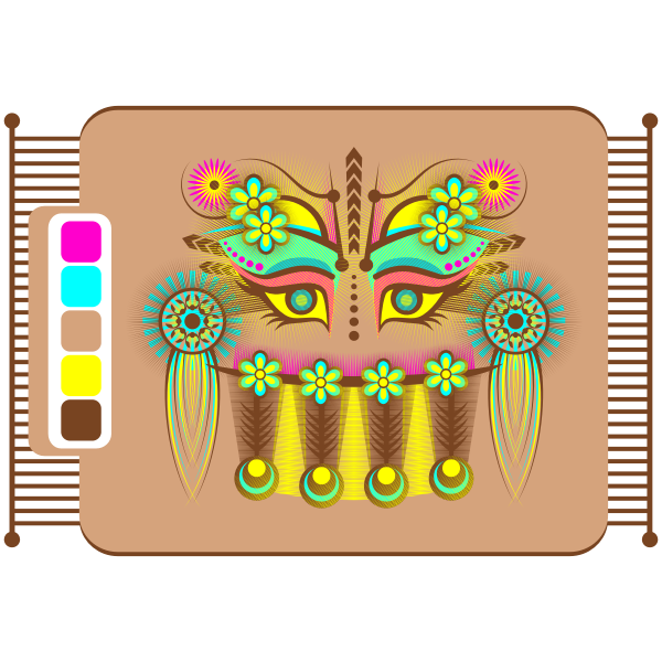 SVG Veiled lady with color make-up