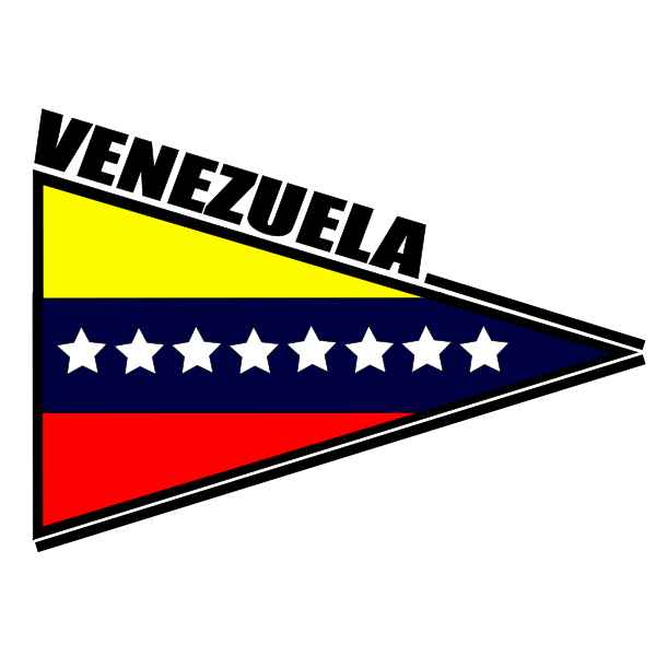 SVG Venezuelan flag triangular sticker vector image