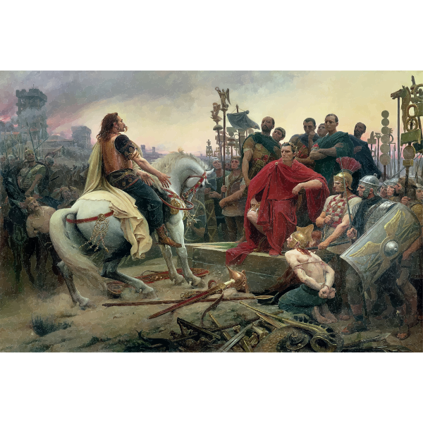 SVG Vercingetorix Throwing Down His Weapons At The Feet Of Julius Caesar