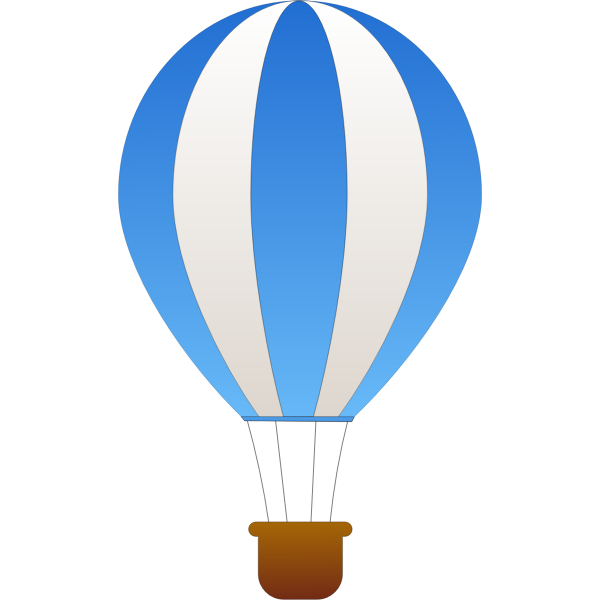 SVG Vertical blue and gray stripes hot air balloon vector graphics