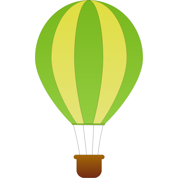SVG Vertical green and yellow stripes hot air balloon vector drawing
