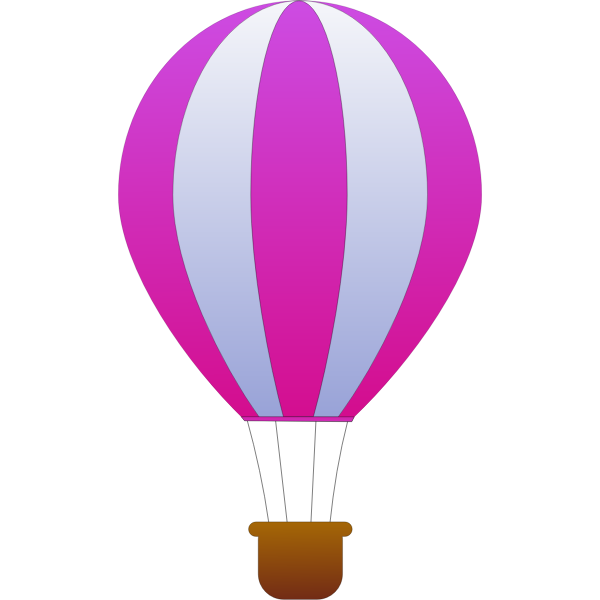 SVG Vertical pink and gray stripes hot air balloon vector image