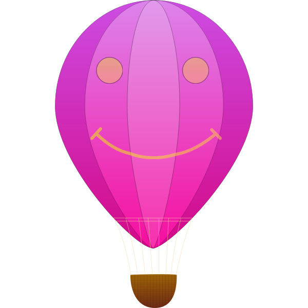 SVG Vertical pink stripes hot air balloon vector clip art